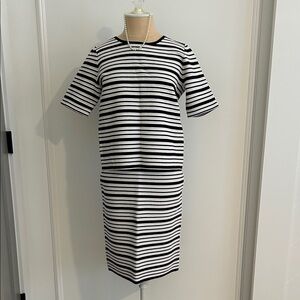 Skirt set!! Ann Taylor navy and White stripe skirt set MP/S, EUC, READ!